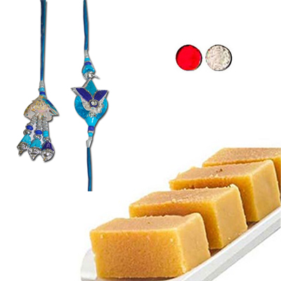 "Bhaiya Bhabi Rakhi - BBR-907 A, 500gms of Milk Mysore Pak - Click here to View more details about this Product